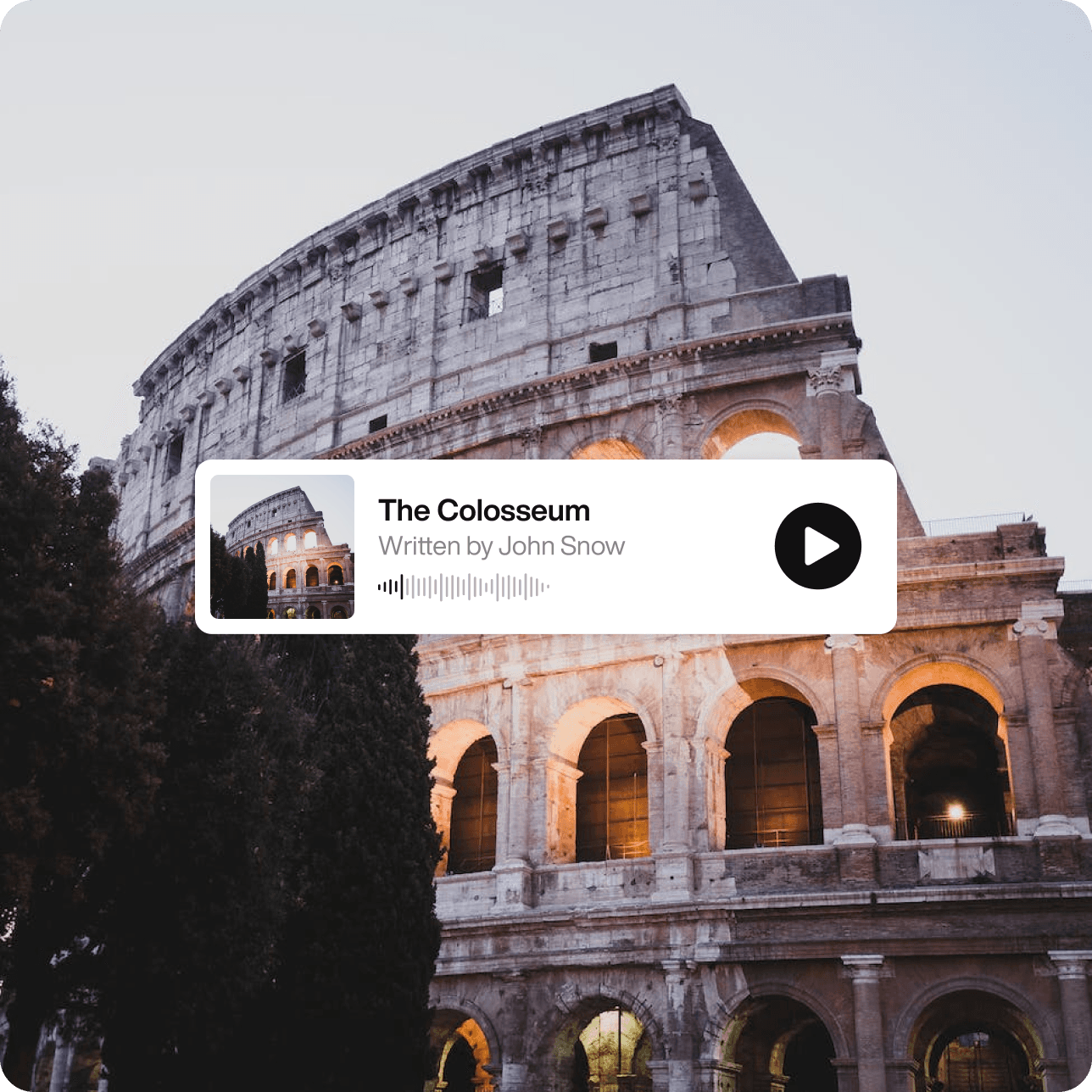 The Colosseum audio tour with player controls
